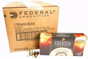 Federal Premium Tactical Hydra-Shok .40 S&W 165GR JHP 50 Patronen