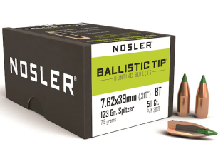 Nosler Geschoss 7,62x39/.310 Ballistic Tip 123GR Teilmantel Tipped Boat Tail 50 Stück