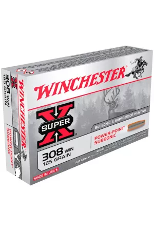 Winchester Super-X .308 Win. 185GR Power Point Subsonic 20 Patronen