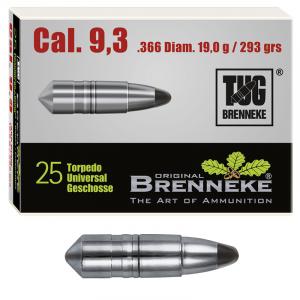 Brenneke Geschoss 9,3mm (.366) TUG 19g / 293grs 25 Stück