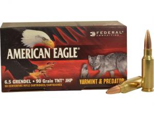 Federal American Eagle Varmint & Predator 6,5mm Grendel 90GR JHP 50 Patronen