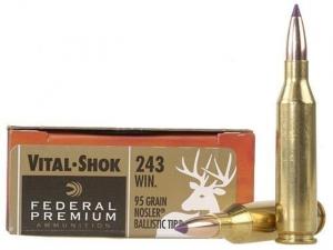 Federal Premium Nosler Ballistic Tip Hunting .243 Win. 95GR 20 Patronen