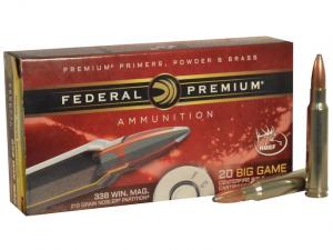 Federal Premium Nosler Partition .338 Win. Mag. 210GR 20 Patronen