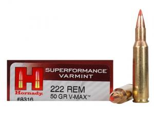 Hornady Superformance Varmint .222 Rem. 50GR V-Max 20 Patronen