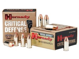 Hornady Critical Defense 9x18 Makarov 90GR FTX 25 Patronen