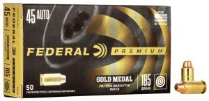 Federal Premium Gold Medal .45 ACP 185GR FMJ SWC 50 Patronen