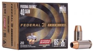 Federal Premium Personal Defense Hydra-Shok .40 S&W 165GR JHP 20 Patronen