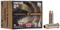 Federal Premium Personal Defense Hydra-Shok Low Recoil .38 Special 110GR JHP 20 Patronen