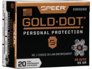 Speer Gold Dot Personal Protection .25 ACP 35GR GDHP 20 Patronen