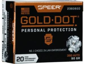 Speer Gold Dot Personal Protection .380 ACP 90GR GDHP 20 Patronen