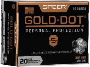 Speer Gold Dot Personal Protection .357 Sig 125GR GDHP 20 Patronen