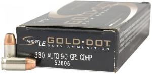 Speer Gold Dot .380 ACP 90GR GDHP 50 Patronen