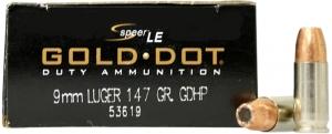 Speer Gold Dot 9mm Luger 147GR GDHP 50 Patronen