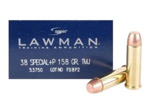 Speer Lawman .38 Special 158GR TMJ FN 50 Patronen