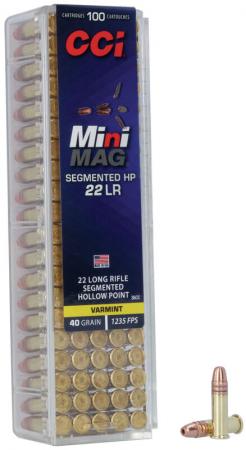 CCI Mini-Mag .22 LR 40GR Segmented HP 100 Patronen