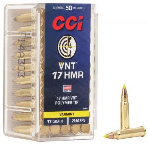 CCI VNT .17 HMR 17GR Polymer Tip 50 Patronen