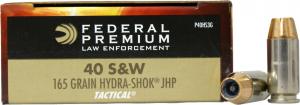 Federal Premium Tactical Hydra-Shok .40 S&W 165GR JHP 50 Patronen