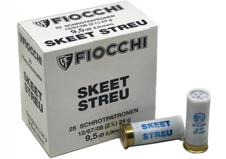 Fiocchi Skeet Streu Sportschrot .12/67 24G #9,5 25 Patronen