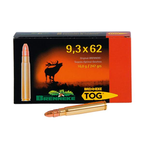 Brenneke 9,3x62 247GR TOG 20 Patronen