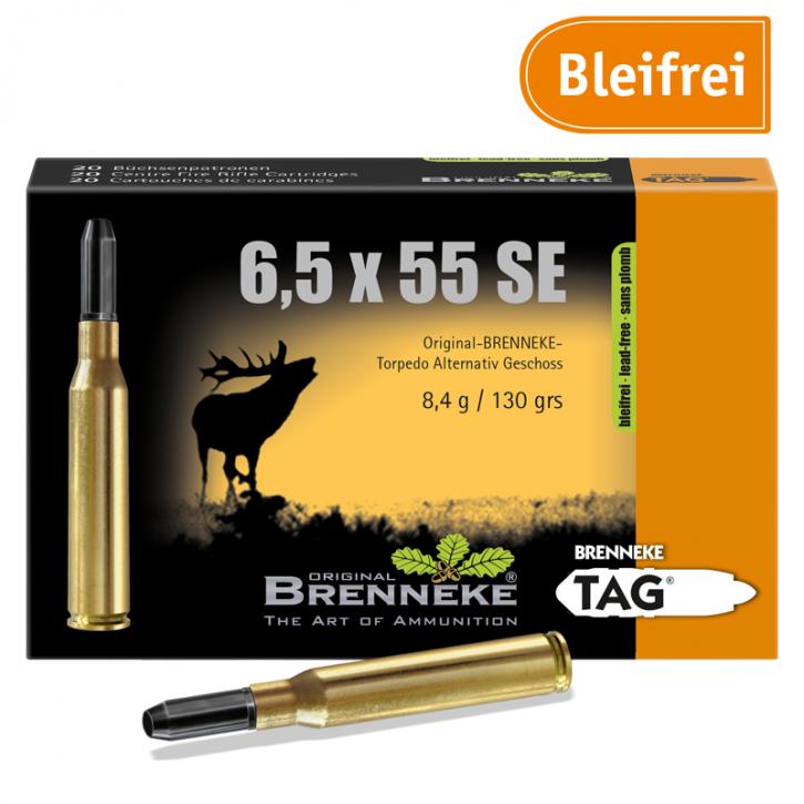 Brenneke 6,5x55 SE 130GR TAG 20 Patronen