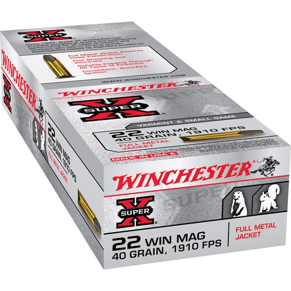 Winchester Super-X .22 Win. Mag. 40GR FMJ 150 Patronen