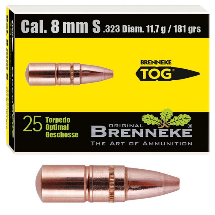 Brenneke Geschoss 8mm S (.323) TOG 11,7g / 180grs 25 Stück