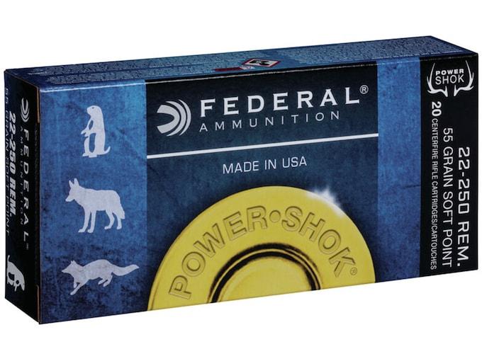 Federal Power-Shok .22-250 Rem. 55GR JSP 20 Patronen