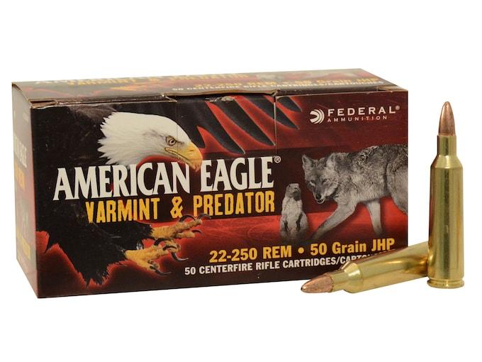 Federal American Eagle Varmint & Predator .22-250 Rem. 50GR JHP 50 Patronen