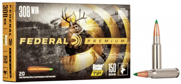 Federal Premium Nosler Ballistic Tip Hunting .308 Win. 150GR 20 Patronen