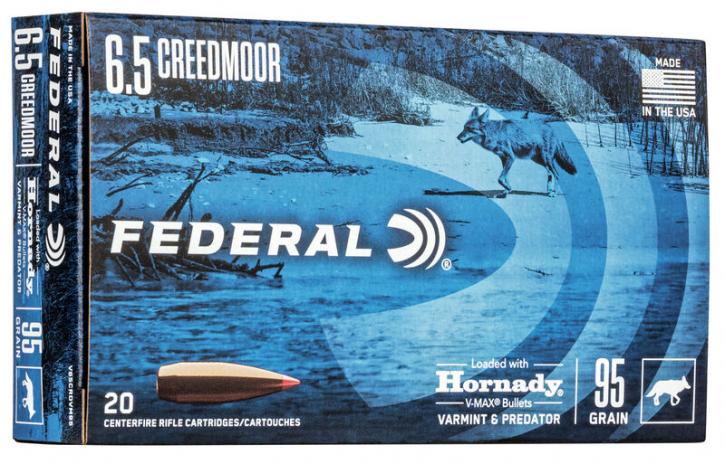 Federal Varmint & Predator 6,5mm Creedmoor 95GR Hornady V-Max 20 Patronen