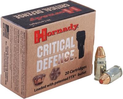 Hornady Critical Defense .357 Sig 115GR FTX 20 Patronen