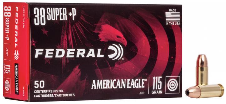 Federal American Eagle .38 Super 115GR JHP 50 Patronen