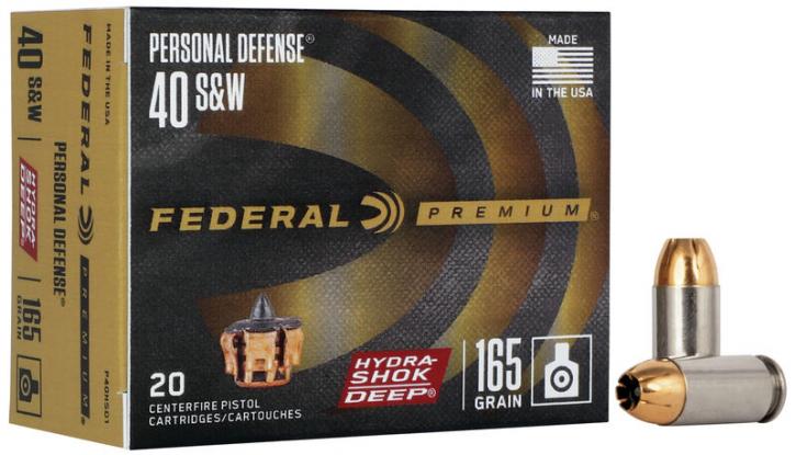 Federal Premium Personal Defense Hydra-Shok Deep .40 S&W 165GR JHP 20 Patronen