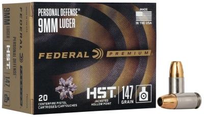 Federal Premium Personal Defense HST 9mm Luger 147GR JHP 20 Patronen