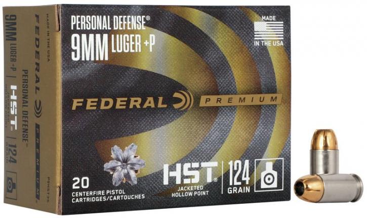 Federal Premium Personal Defense HST 9mm Luger +P 124GR JHP 20 Patronen