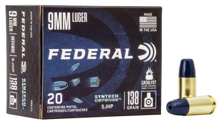 Federal Syntech Defense 9mm Luger 138GR SJHP 20 Patronen