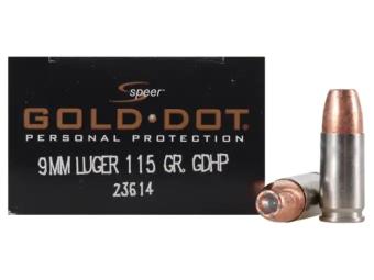 Speer Gold Dot Personal Protection 9mm Luger 115GR GDHP 20 Patronen