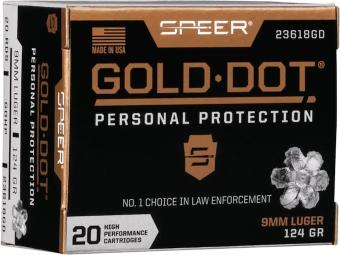 Speer Gold Dot Personal Protection 9mm Luger 124GR GDHP 20 Patronen