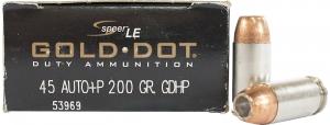 Speer Gold Dot .45 ACP +P 200GR GDHP 50 Patronen