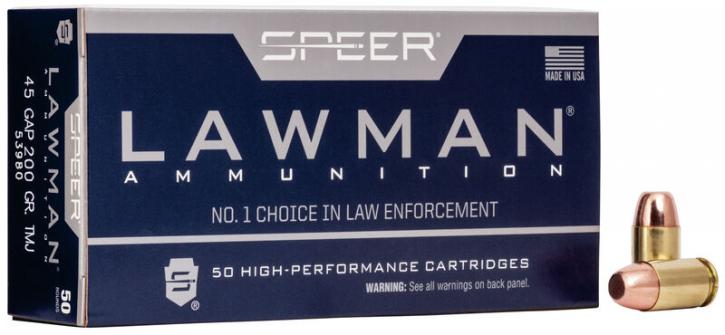 Speer Lawman .45 GAP 200GR TMJ RN 50 Patronen