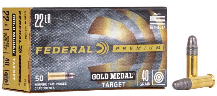 Federal Premium Gold Medal .22 LR 40GR LRN 50 Patronen