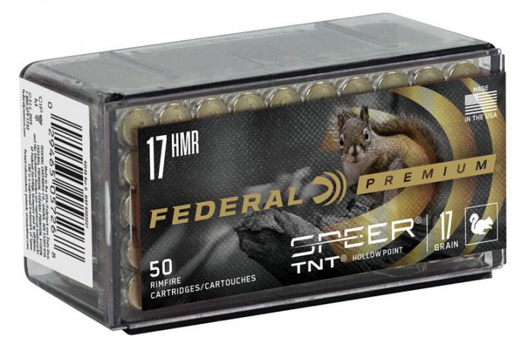 Federal Premium Varmint & Predator Speer TNT .17 HMR 17GR JHP 50 Patronen