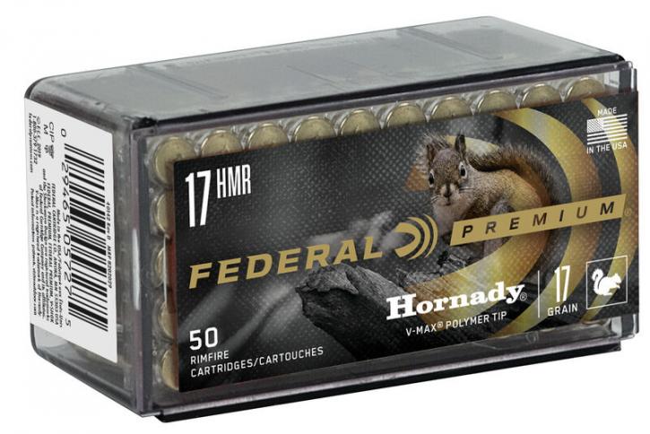 Federal Premium Varmint & Predator .17 HMR 17GR Hornady V-Max 50 Patronen