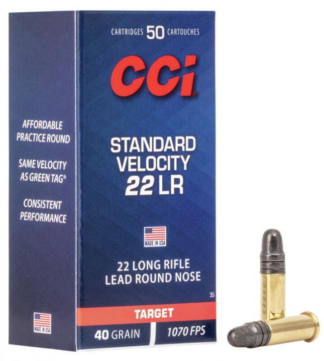 CCI Standard Velocity .22 LR 40GR LRN 50 Patronen