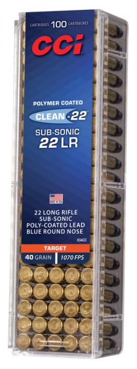 CCI Clean-22 Sub-Sonic .22 LR 40GR LRN 100 Patronen