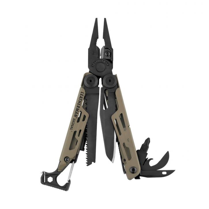 Leatherman SIGNAL Coyote Tan, Molle Holster, Schwarz, L