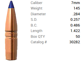 Barnes Geschoss 7mm/.284 145GR Long-Range X Hunting BT 50 Stück