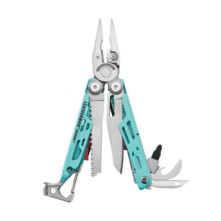 Leatherman SIGNAL Aqua Stainless, Molle Holster, Schwarz, L