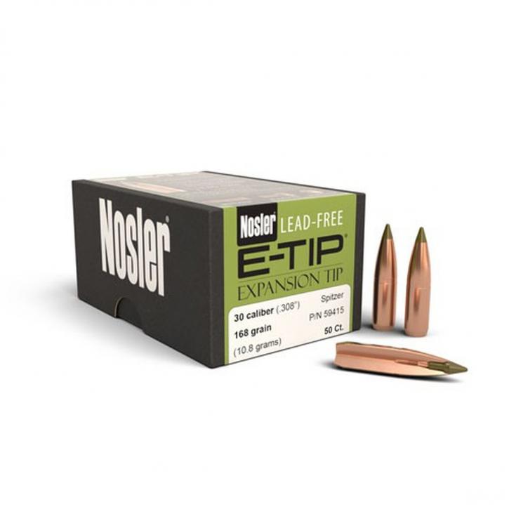 Nosler Geschoss E-Tip .30/.308 168GR Spitzer 50 Stück